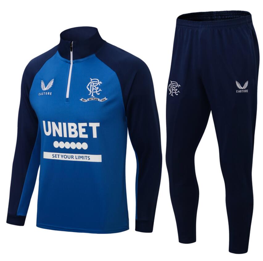 2021/22 Rangers Blue Training Kits Sweatshirt with Pants